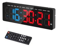 Timer da palestra con ampio display LED da 3,5" Orologio da parete for allenamento a intervalli in palestra Conteggio alla rovescia e progressivo Cronometro Timer digitali Utilizzo multi-scenario