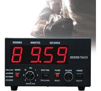 Timer da Palestra, Timer a intervalli di Boxe Classico con Display LED, Timer per Allenamento Fitness con Suono Regolabile, Tempo di Allenamento Selezionabile e ripetizioni di cicli, per ese