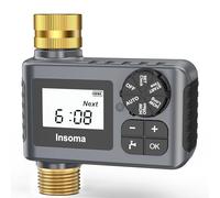 Timer dell'acqua con ingresso e uscita in ottone per tubo da giardino esterno, timer per tubo flessibile con ritardo pioggia/modalità manuale, sistema di controllo automatico per irrigazione a goccia