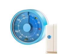 Timer di classe - 2.32 Timer visivo | Miuteria in acciaio - Timer meccanico per cucina e aula con display chiaro, nessuna batteria necessaria per, la pasta, blu, Se référer au