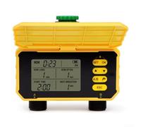 Timer di irrigazione solare con sensore pioggia, automatico 2 per sistema di irrigazione a zona per giardino esterno, controller in plastica gialla con blocco schermo e quattro programmi (2 uscite)