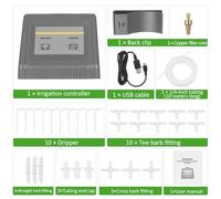 Timer di irrigazione WiFi Smart Irrigation Controller di irrigazione automatico con drippers Tubo Attati a barb per balcone giardino Greenla Grigio 8.5x9x8cm