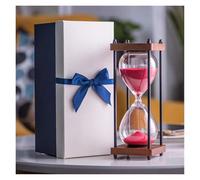 timer di legno, Clessidra con sabbia, 30 minuti, 9,5x9,5x25 cm, multicolore, decorazione for casa, studio e ufficio, regalo(Red)