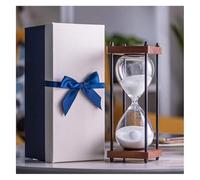 timer di legno, Clessidra con sabbia, 30 minuti, 9,5x9,5x25 cm, multicolore, decorazione for casa, studio e ufficio, regalo(Wit)