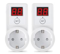 Timer Digitale 2 Pezzi: Timer Digitale Con Display LCD, Presa Programmabile, Efficiente Dal Punto Di Vista Energetico Per Elettrodomestici (Bianco)