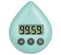 Timer digitale a risparmio energetico, a prova di spruzzi, con conto alla rovescia programmabile e sveglia, display a tre colori e ventosa, per cucina e uso domestico (verde chiaro)