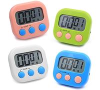 Timer Digitale Contaminuti da Cucina Minuto, 4 pezzi Time Timer Magnetico, Cronometro Digitale a 4 Colori Con Allarme Forte Grande per Cucinare Bambini Doccia Bagno Insegnante Palestra Aula