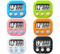 Timer digitale da cucina, 6 pezzi, timer digitale magnetico, timer da cucina, con supporto LCD, per cucina, cucina, studenti, sport, aula, timer