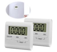 Timer digitale da cucina, a breve termine con grande display LCD e magnete, orologio da cucina con funzione conto alla rovescia per cucinare, studiare, sport, compiti, bianco, 5,6 × 5,4 × 1,4 cm