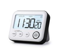 Timer digitale da cucina, grande display LCD, ora/minuti/secondi, funzione stop/start, bianco