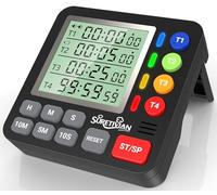 Timer digitale da cucina per cucinare, timer con conto alla rovescia e conto in avanti a 4 canali, con allarme forte e modalità silenziosa, grande display, retro magnetico, memoria automatica per aula