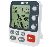 Timer digitale da cucina, timer da cucina a 3 canali con allarme forte, retro magnetico, ampio display, timer volume regolabile, timer triplo cronometro per cucina