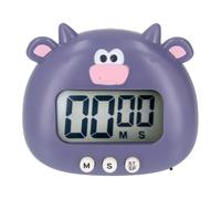 Timer digitale for animali, strumenti for il conto alla rovescia con luce lampeggiante e allarme sonoro, timer da cucina facile usare for cucinare, bambini(Purple Cow)