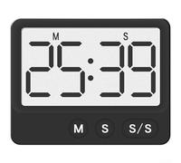 Timer digitale magnetico con grande schermo LCD, conto alla rovescia silenzioso per cucina, cucina, studio, ufficio, 99 minuti e 59 secondi, nero (Y8301 nero)
