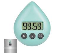 Timer digitale per doccia, impermeabile, timer per il conto alla rovescia, risparmio energetico, forma di goccia d'acqua, display schermo, cronometro per cucina, bagno, yoga, spa, 8 cm x 6,5 cm