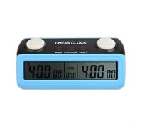 Timer digitale per scacchi con pulsanti grandi per andare e per scacchi internazionali, orologio blu doppio conto alla rovescia con limite di passo e funzione di memoria