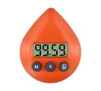 Timer digitale programmabile a tre colori con design a prova di spruzzi, funzione risparmio energetico, conto alla rovescia con ventosa, per uso domestico (arancione)