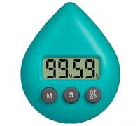 Timer digitale programmabile a tre colori con design a prova di spruzzi, funzione risparmio energetico, conto alla rovescia, allarme con ventosa, per uso domestico (verde)