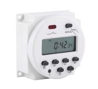 Timer digitale programmabile LCD 12V DC 16A con copertura impermeabile e connettore cavo, 16 impostazioni on/off, per lampade, scaldabagno, attrezzature agricole, bianco