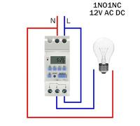 Timer digitale programmabile settimanale elettronico 7 giorni Controllo relè AC 220V 230V 12V 24V 48V 16A Montaggio su guida DIN THC15A(30A,1NO1NC 12V AC DC)