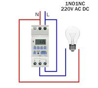 Timer digitale programmabile settimanale elettronico 7 giorni Controllo relè AC 220V 230V 12V 24V 48V 16A Montaggio su guida DIN THC15A(30A,1NO1NC 220V AC DC)