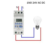 Timer digitale programmabile settimanale elettronico 7 giorni Controllo relè AC 220V 230V 12V 24V 48V 16A Montaggio su guida DIN THC15A(30A,1NO 24V AC DC)