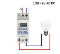Timer digitale programmabile settimanale elettronico 7 giorni Controllo relè AC 220V 230V 12V 24V 48V 16A Montaggio su guida DIN THC15A(30A,1NO 48V AC DC)