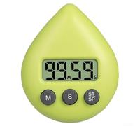 Timer digitale salvaspazio per doccia e cucina con conto alla rovescia programmabile (giallo-verde)