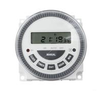 Timer digitale TM619, timer programmabile di 7 giorni con display LCD, 16 programmi di accensione/spegnimento giornaliero, funzione di memoria in caso di interruzione di corrente, per 12 V/24 V/110 V