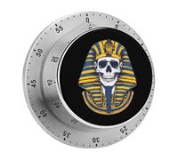 Timer divertente con teschio di faraone egiziano, timer con conto alla rovescia da 60 minuti, strumento meccanico per la gestione del tempo per il lavoro in cucina