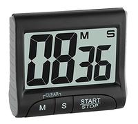 Timer e cronometro digitale TFA Dostmann, 38.2021.01, timer elettronico per uova, con display, cifre grandi, nero