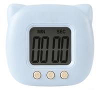 Timer elettronico compatto 9 x 8 cm per scrivania da ufficio (blu) | Ampio schermo LCD trasparente, facile da leggere in qualsiasi luce, per modalità conto alla rovescia, allarme acustico forte