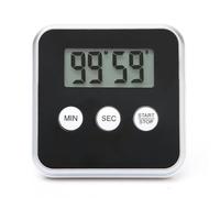 Timer elettronico con display LCD per un monitoraggio accurato del tempo, conto alla rovescia di 99 minuti e 59 secondi e funzione di allarme, timer portatile in ABS nero per cucina, cucina, forno