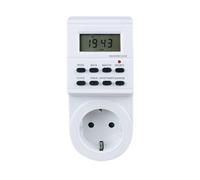 Timer elettronico tedesco di una settimana con spina bianca. Perfetto per programmare i tuoi dispositivi elettrici e ottimizzare l'uso di energia in casa.