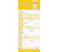 Timer for 2 Safran 2026: Familienplaner mit 3 breiten Spalten. Hochwertiger Familienkalender mit Ferienterminen, Zusatzspalte, Vorschau bis März 2027 und nützlichen Zusatzinformationen.