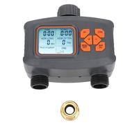 Timer for irrigazione a 2 uscite, timer automatico for a doppio canale, controllo dell'irrigazione for prato da giardino con adattatore maschio G3/4 a femmina G1/2, antipioggia, facile programmare per