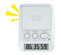 Timer For Kitchen - ABS, Large LED Display Time Management Tool | Digital Oven Timer With Light & Buzzer Alert, 200-Hour Countdown For Teachers, Students, Baking, Gym, Study, Desk & Training