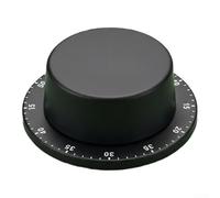 Timer in acciaio inox per cottura e cottura con base magnetica, allarme forte da 70 dB e conto alla rovescia meccanico accurato fino a 55 minuti (cappello nero)