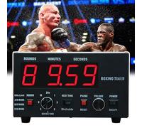 Timer Intervallo Boxe Professionale, Timer Allenamento Boxe Timer Da Palestra Con Display Led, Allenamento 30S-10Min E Tempo Di Riposo 0/30/60S, Volume Regolabile, Per Muay Thai/Mma/Kickboxing,Red