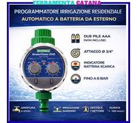 Timer Irrigazione Centralina Programmatore Giardino Automatico a Batteria Prato