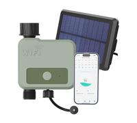 Timer Irrigazione WiFi Smart di MMOBIEL - Programmatore per Irrigazione Alimentato da Solare & USB - 30m Raggio Wireless, Programmazione Automatica, Resistente alle Intemperie - Facile Installazione
