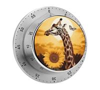 Timer magnetico a forma di giraffa e girasole, timer da cucina manuali per cucinare, simpatici timer per uova, orologio con conto alla rovescia rumoroso, timer meccanico con conto alla rovescia per