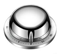Timer magnetico in acciaio inox con meccanismo a carica manuale, per cucinare, studiare ed esercitare, non richiede batterie