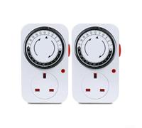 Timer meccanico 24H 96 segmenti bianco | 96 pin programmabili, intervalli di 15 minuti, ciclo giornaliero automatico, facile configurazione manuale, finitura bianca