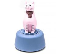 Timer meccanico a forma di gatto, simpatico timer a carica manuale da 60 minuti a in gomma con base antiscivolo, decorazione scrivania for studio e cucina Timer portatile(Groen)