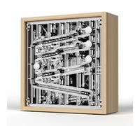 Timer meccanico da tavolo a sfera con tracce multiple, design in legno massiccio e acciaio inox, per ufficio e camera da letto