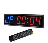 Timer Palestra, 4 "Timer da Palestra Grande LED Orologio da Parete for Allenamento a intervalli con Tempo Digital Count Down/Up Cronometro for Palestra Garage Boxe Allenamento