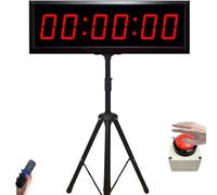 Timer per conto alla rovescia, 2,3 pollici, con treppiede, 6 cifre, funzione di conteggio giù/alto, telecomando, cronometro sportivo, 12/24H, orologio digitale a LED, adatto per allenamento, fitness