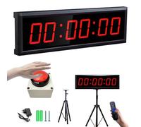 Timer Per Conto Rovescia, 2,3 Pollici Cronometro Gare Timer Gioco Palestra 12/24 Ore Con Treppiede Telecomando Cronometro Sportivo Funzione Conto Alla Rovescia/Su Luminosità Regolabile (Ricarica)