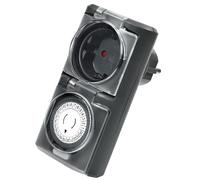 Timer per esterni, timer meccanico 24 ore, presa per esterni, impermeabile IP44, con protezione per bambini e copertura protettiva, per pompe da piscina, luci, decorazione natalizia